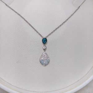 Colar de diamante gradiente azul colar de diamante feminino colar de liga Anna Jueri