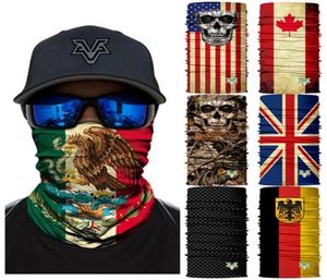 66 Styles Mexico National Flag Seamless Skull 3D Magic headscarf Riding Headgear Collar Sunsn Fishing Camouflage Face Mask ZZA8918847170