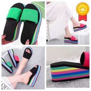 Slippers women's one-sided flip flops summer thick sole sandals outerwear casual beach GAI flip-flo platform black colorful EVA Gladiator soft thick rainbow size36-41