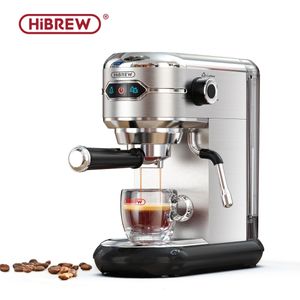 HiBREW Caffettiera Cafetera 19 Bar Inox Semi Automatica Super Slim ESE POD Polvere Macchina per caffè espresso Cappuccino Acqua H11 230308