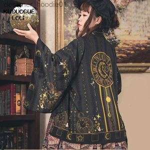 Cosplay Trajes de Anime Kimono gótico Boho jer cardigan feminino vestido japonês quimono feminino top tradicional roupas de rua top role-playing anime Long BeachC24320