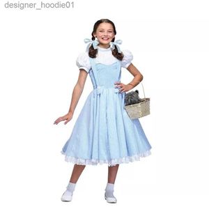 cosplay Anime Costumes 110-150cm Childrens Girl Purim Halloween Party Wonderland Alice Dress up Childrens Maid Lolita Maid Role Play DressC24320