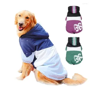 Dog Apparel 2024 Big Clothes Large Coat Purple Warm Cotton-padded Two Feet Thicken Hoodie Jacket