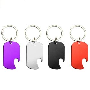 Portable Aluminum Alloy Opener Dog Tag Pet Dogs ID Card Travel Luggage Baggage Name Tags Mini Beer Bottle Openers Keychain Customizable