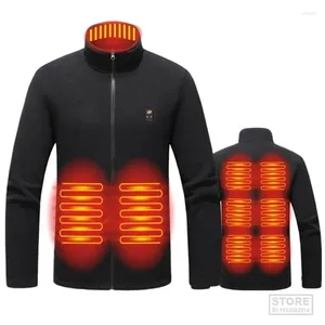 Rennjacken, 9 beheizte Bereiche, intelligenter Heizmantel, USB-Ladejacke, wasserdichter Pullover, 3 Gangtemperatur zum Wandern, Skifahren