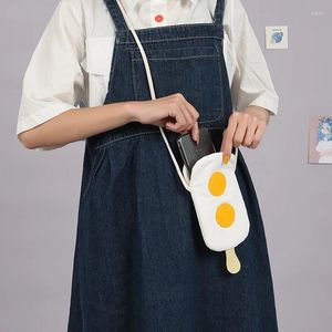 Väska 2024 Solid Canvas axelpåsar miljö shopping ägg mynt kvinnor bomullstyg eko telefon japansk stil