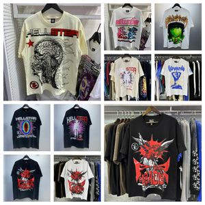 Y2k moda hellstar t-shirt designer t-shirts camisetas gráficas roupas hipster tecido lavado Street graffiti Lettering foil print Vintage Preto Solto encaixe