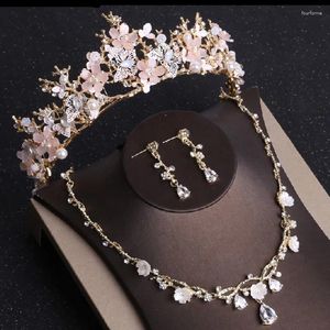 Collana orecchini set barocco color oro farfalla costume di cristallo strass girocollo diademi corona gioielli da sposa