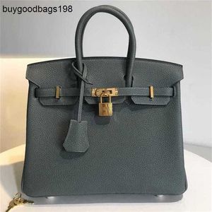 Designerskie torby torebki damskie oryginalne skórę w pełni ręka torba do szycia 25 cm Seagull Grey Togo Calf Wax Nić czysta duża pojemność