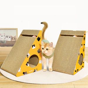 Pet Toy Cat Scratching Board Claw Grinder Korrugerad papper Cat Scratcher slitbeständig klättring Cat Scraper Protecing Furnitur 240309