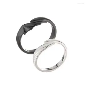 Cluster Rings 2Pcs Matching Set Couple Jewelry Angel VS Devil Adjustable Ring Engagement Wedding Promise Present