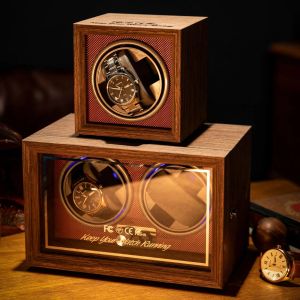 WatchWinder WatchWinder Drewno Automatyczne kręte Zegar Zegar Elektryczne drewniane zegarek Pudełko zegarkowe z Shaker Watch Shaker