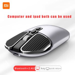 Controlla il mouse Xiaomi 2.4Ghz Wireless Bluetooth Dual Mode Mouse per computer carica silenziosa Computer da ufficio Mouse da gioco alla moda ultra sottile