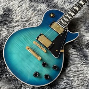 New high quality blue burst electric guitar with rose wood fingerboard gold hardware guitar shipped quickly 25869