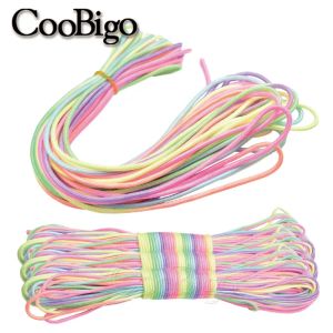 Paracord 3mm Rainbow Parachute Cord Smycz Smycz Pleciony linę do bransoletki Paracord DIY Blak Blakin Breynain Opaska na zewnątrz części namiotu kempingowego