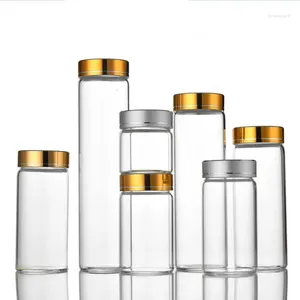 Bottles 10X 50-260ml Food Storage Glass Jar With Screw Lid Sealed Tea Canister Kitchen Container For Coffee Bean Sugar Salt