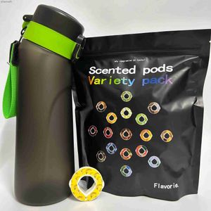 Su Şişeleri Hava Yukarı Su Şişesi Lezzet Pods Seti ve Saman 750ml Dış Mekan Fitness Spor Moda Şişesi 0 Şeker 0 Kalori YQ240320