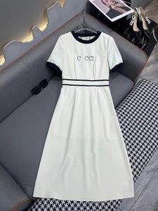 Women's Dress Designer Classic Letter Brodered Dress Fashionable Summer Short Sleeve High Quality Dress