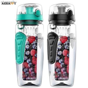 Su Şişeleri BPA Ücretsiz Meyve Infuser Su Şişesi Suyu Shaker Spor Limon Su Şişesi Fitness Spor Meyve İçme Şişeleri Kız YQ240320