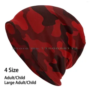 Berets Red Camuflagem Padrão Beanies Knit Chapéu Abstrato Moderno Moderno Cool Brimless Malha Skullcap Presente