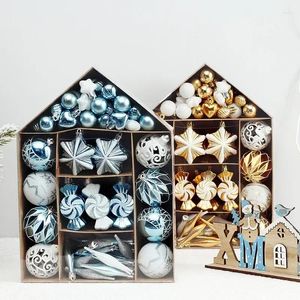 Juldekorationer 73 PCS HUS PRESUR BOX Målad bolluppsättning Package Tree Pendant