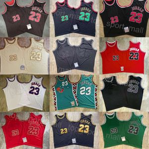 1984 1985 1995 Vintage Basketball Michael Authentic Jerseys 23 Drużyna koszulki Red Blue White Black Color Retro dla fanów sportu Wszystkie zszyte 1996 1997 1998
