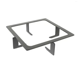 Küchenaufbewahrung, Guss-Wok-Ring, quadratisches Gestell, Kochtopf-Untersetzer mit 4-Fuß-Unterstützung für Gas-Elektroherd (schwarz), 23 x 3 cm