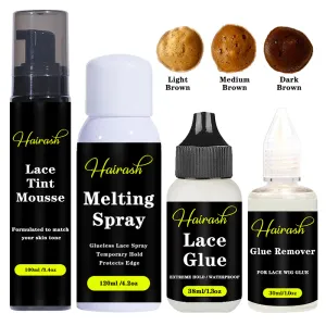 Adhesives Melting Spray For Lace Wigs Lace Tint Mousse Wig Glue Waterproof Glue Remover Wig Installation Kit Set