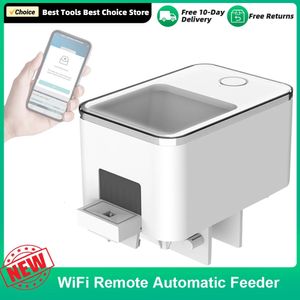 Alimentador automático WiFi Remoto Aquário Goldfish Feeder 100ML Grande capacidade Smart Timing Fish Feeder APP Controle para uso em aquário 240314