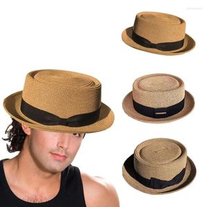 Chapéus de borda larga Chapéu de sol de palha Fedora British Panama Boater SunHat para atividades ao ar livre