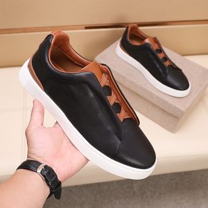 Sapatos masculinos de couro genuíno italiano novo branco sapatos casuais antiderrapantes ao ar livre confortável tênis esporte designer sapatos a3