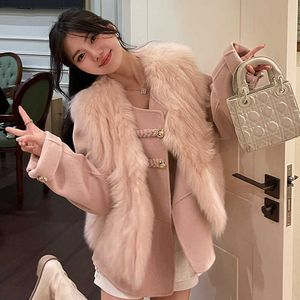 Women's Fur Faux Fur Winter New Fox Hair Two Piece Double Sided Cashmere Coat Small Short Fur Coat Womens Western Style