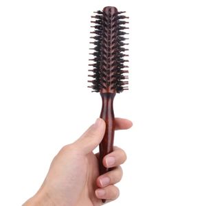 new 2024 Portable Women Hair Brush Comb Round Anti-static Curly Brush Natural Bristle Wood Handle Hair Styling Comb Hairdress Tools for for