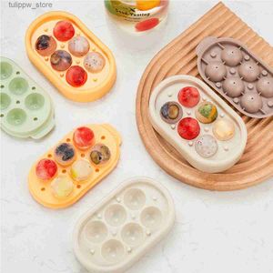 Ice Cream Tools 6 Grids Silicone Ice Cube Tray Mold Food Grade Tray Complementary Food Box Creative DIY Ice Maker Ice Cube Tray Kitchen Gadgets L240319