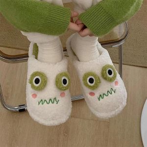 Slippers Winter Women Slipper Indoor Home Antiskid Cotton Slippers Frog Cartoon Cute Soft Bottom Warm Open Toe Plush Slippers Man 2022