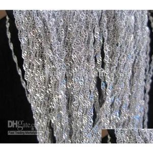 Chains Cool Jewelry Finding 100M Girls Women Fashion Water Wave Chain 4Mm 100 Stainless Steel Chainsuit For Necklace Bracelet7722931 Dhmgg