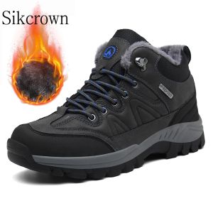 Shoes Winter Non Slip Men Hiking Boots Leather Waterproof Mens Walking Shoes Casual Men Comfortable Light Tactical Sneakers 47 Size