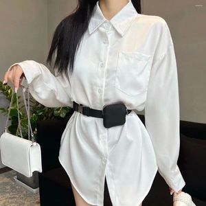 Women's Blouses Spring And Autumn Niche Design Sense Triangle Standard Loose Blouse With Fanny Pack