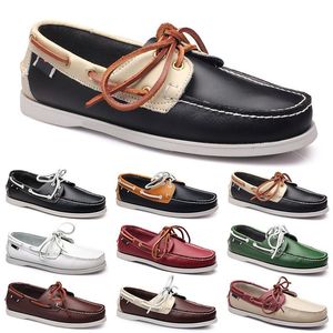 Mens Casual Shoes Black Leisures Silvers Taupe DLives Brown Grey Red Green Walking Low Soft Multis Leather Men Sneakers Outdoor Trainers Boat Shoes Breattable AA073