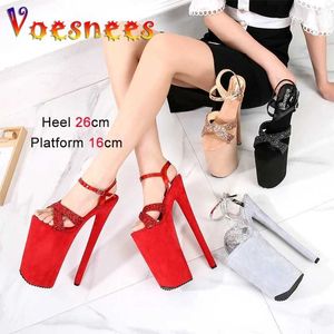 Dress Shoes 10 Inch Fetish Sandals Nightclub 26CM Thin Heels Waterproof Platform Women Walking Show Model Zapatos Mujer H240325