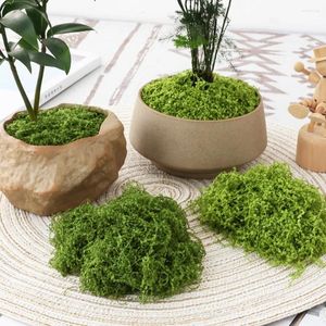 Decorative Flowers Durable Artificial Filamentous Moss Green Plant Lawn DIY Environmental Fake Polyester Grass Living Room