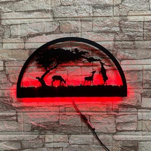 Lâmpada de parede ZK50 Modern Basswood Sign Light LED Decoração Interior Noite Plug-in Versão de Controle Remoto Cabo 2M 16 Cores