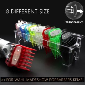 Trimmers 8st Universal Transparent Hair Clipper Guards for Wahl Madeshow Metal Clip Clippers Barber Accessories Trimmer Limit Combs