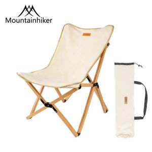 Furnishings Mountainhiker Outdoor Folding Wooden Chair Portable Ultralight Relaxation Chair Camping Fishing Picnic Beach Chair Seat