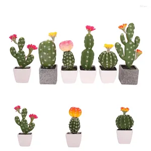 Decorative Flowers Artificial Potted Office Desktop Adornments Home Prickly Plastic Plant Cactus