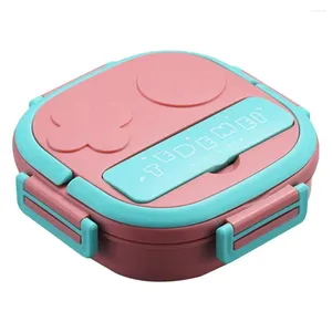 Dinnerware Metal Lunch Boxes 2 Compartments Bento Box Leakproof Snack Container Stainless Steel For Kids Toddler Girls Boys