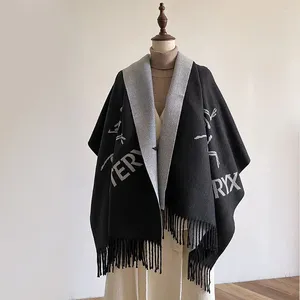 Scarves Double-Sides Imitate Cashmere Jacquard Scarf Shawl Long Women Autumn Winter Neckerchief Comfort Versatile Wraps