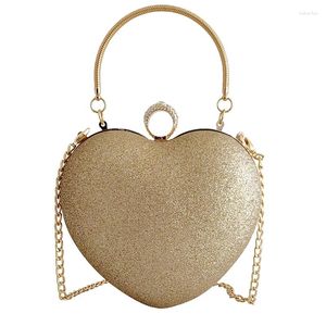 Totes Fashion Heart-shaped Diamond Evening Clutch Bags Shoulder Bag Wholesale Clear Handbags Factory Price In China MOQ2