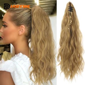 Ponytails Ponytails 20" Synthetic Long Wavy Claw Clip In Ponytail Hair Heat Resistant Women Wigs Pony Tail Fake Hairpieces Hair Claw Clip