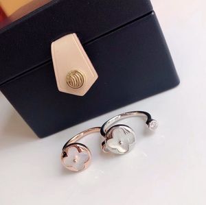 New Design shiny Lucky letter Color Blossom Mini Sun Ring Pink Gold White Mother-Of-Pearl And Diamond Designer Jewelry R0032